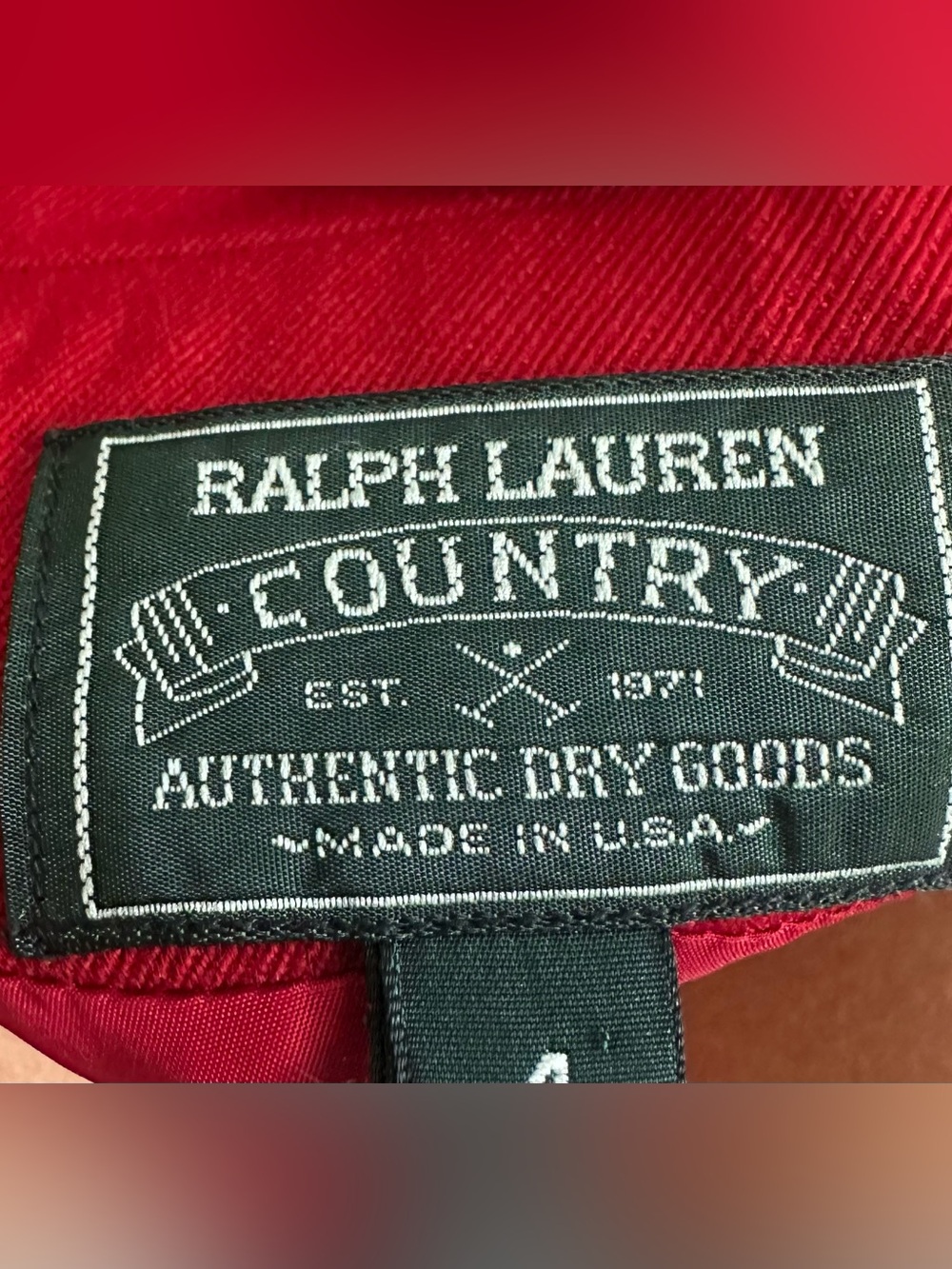 Ralph Lauren Country Authentic Dry Goods Jacket in Red, size 4 - Picture 5 of 6